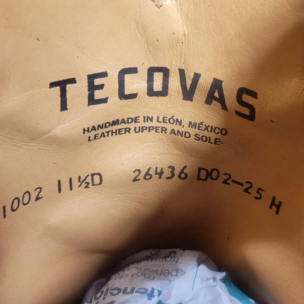 Tecovas The Earl Men’s US Size 11.5D Brown Calfskin Round Toe Roper Boots